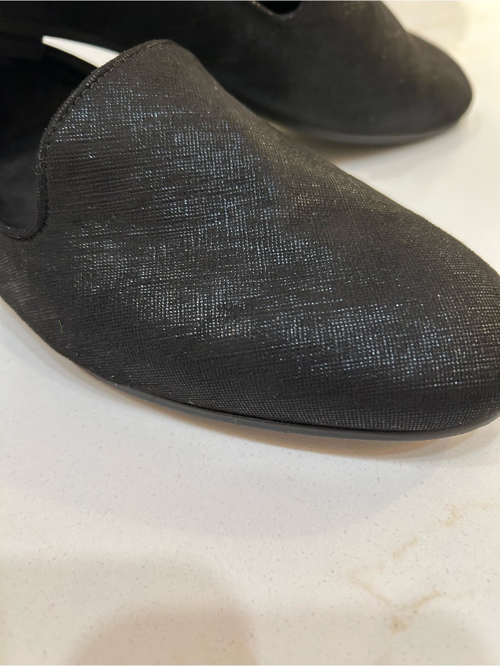 Vionic Black Sparkle Slip-On Flats - Picture 2 of 7